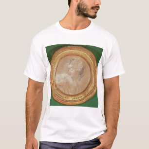 Junges Mädchen, das ihre Brust zusammendrückt T-Shirt