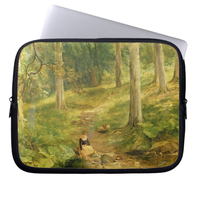 Junges Mädchen, das ihre Füße badet Laptopschutzhülle (Vorderseite)