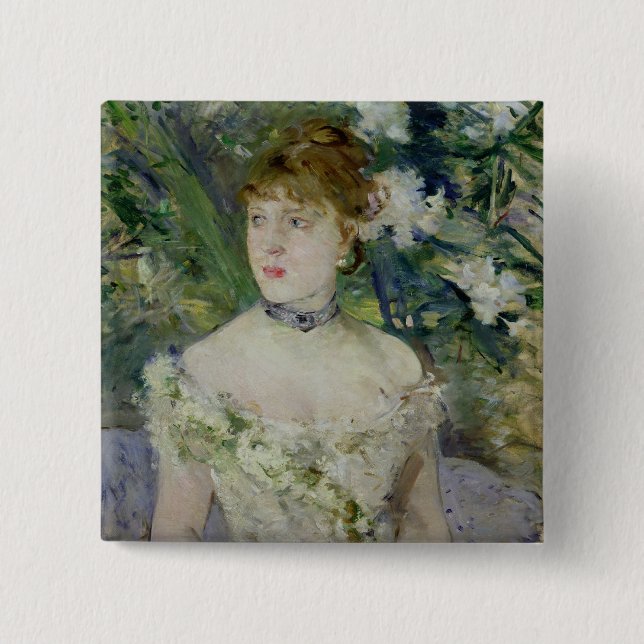 Junges Mädchen in einem Ballkleid, 1879 Button (Vorderseite)