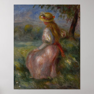Junges Mädchen in Rosa von Renoir Poster