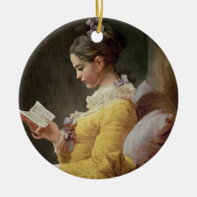 Junges Mädchen-Lesung, c.1776 Keramikornament (Vorne)