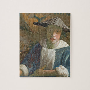 Junges Mädchen mit einer Flöte, c.1665-70 Puzzle