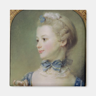 Junges Mädchen mit einer Katze Magnet