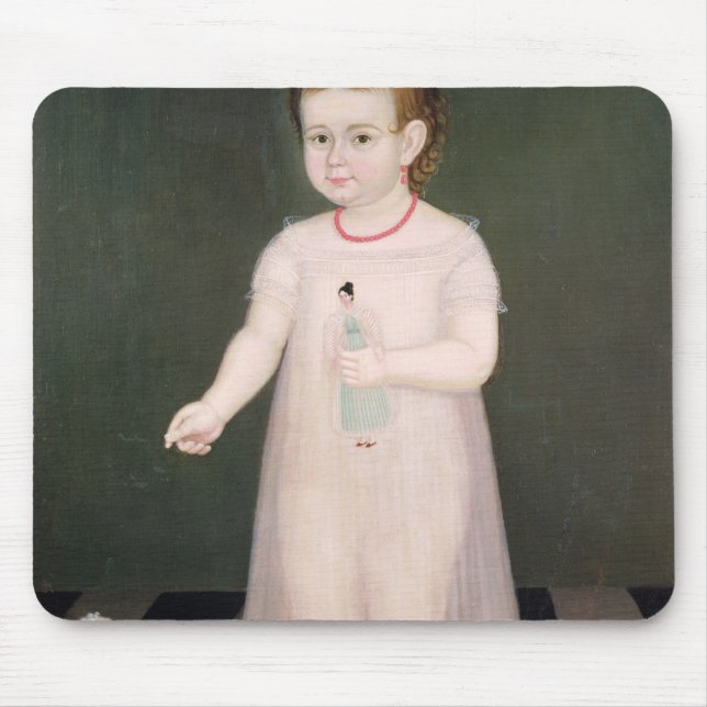 Junges Mädchen mit einer Puppe, 1838 Mousepad (Vorne)