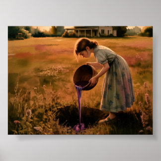 Junges Mädchen mit Schale Poster Druck Wandkunst S