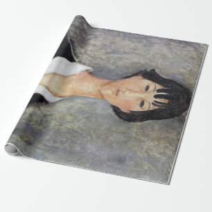 Junges Mädchen mit schwarzen Haaren, Modigliani Geschenkpapier