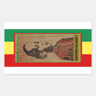 Junges Ras, junges Haile Selassie I, Jah Rastafari Rechteckiger Aufkleber