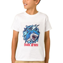 Junge's Shark Attack Cotton T - Shirt | Kid's Clot