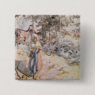 Junges spinnendes Mädchen, 1905 Button