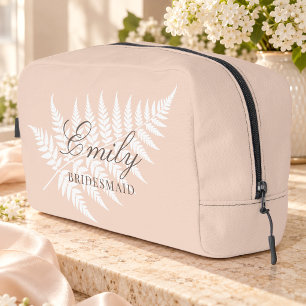 Jungferinnen-Wochenende Soft Peach White Fern Waschbeutel