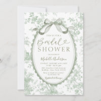 Jungfern-Grün Chinoiserie Blumen-Toile-Braut-Dusch