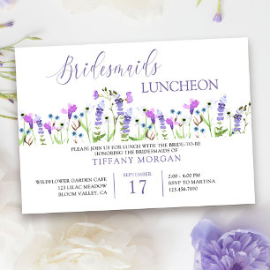Jungfern-Lunch Pretty Purple Wildflower Einladung