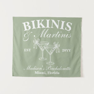 Jungferngrüne Bikinis und Martinis Junggesellinnen Wandteppich