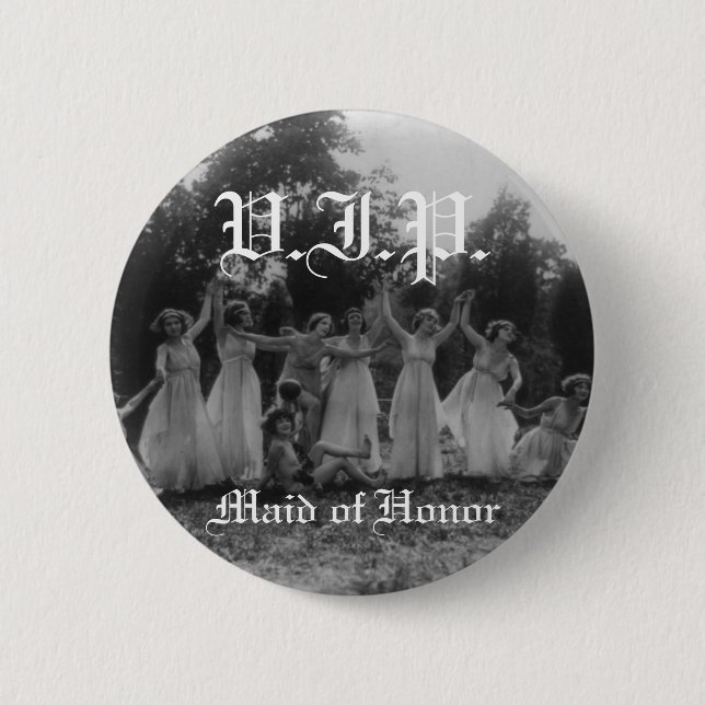 Jungfernhochzeitsfeier-Schmuck Button (Vorderseite)