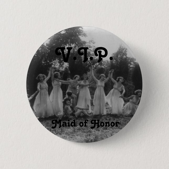 Jungfernhochzeitsfeier-Schmuck Button (Vorderseite)