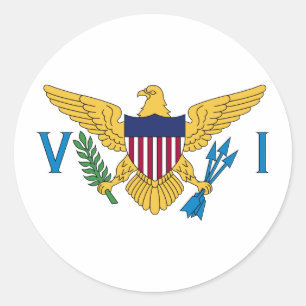 Jungferninseln der Vereinigten Staaten Flagge Runder Aufkleber