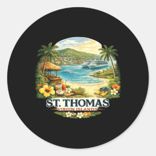 Jungferninseln Geschenk St John Thomas Vintage Rei Runder Aufkleber