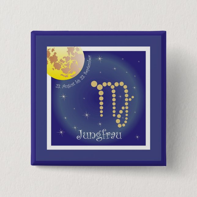 Jungfrau 23. August bis 23. September Buttons (Vorderseite)