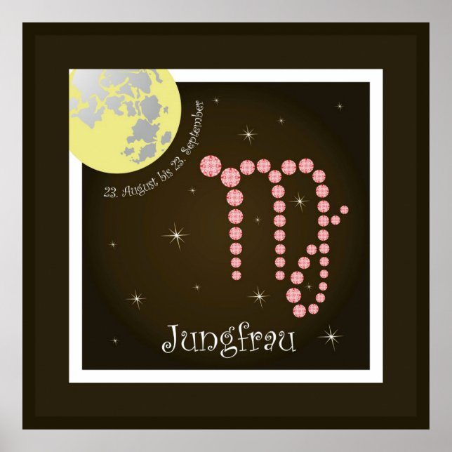 Jungfrau 23. August bis 23. September Poster (Vorne)