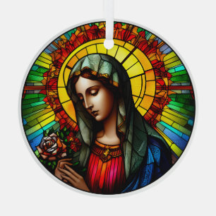 Jungfrau aus Hartglas Mary Ornament Aus Glas