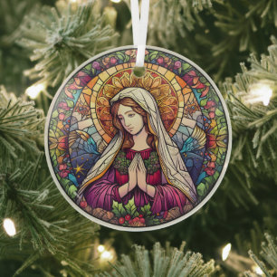 Jungfrau aus Hartglas Mary Ornament Aus Glas