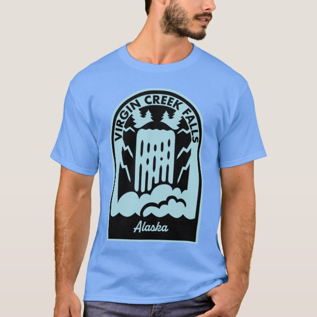 Jungfrau Creek Falls Alaska T-Shirt (Vorderseite)