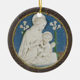 Jungfrau Della Robbia Keramik Ornament