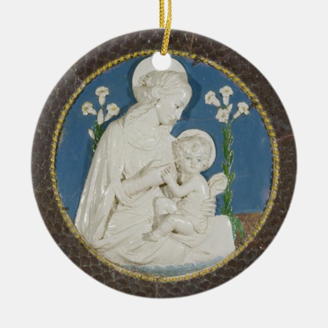 Jungfrau Della Robbia Keramik Ornament (Vorne)