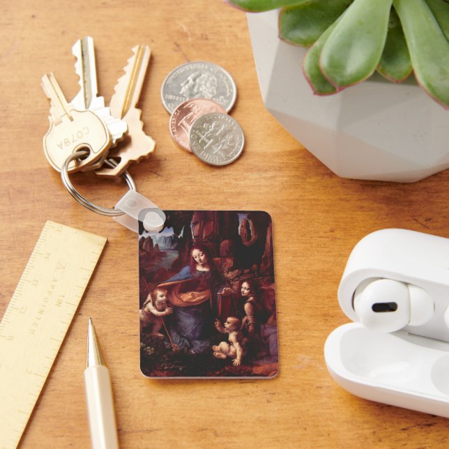Jungfrau der Felsen durch Leonardo da Vinci Schlüsselanhänger (Schreibtisch)
