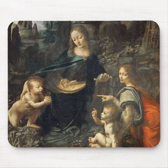 Jungfrau der Felsen, Leonardo da Vinci Mousepad (Vorne)