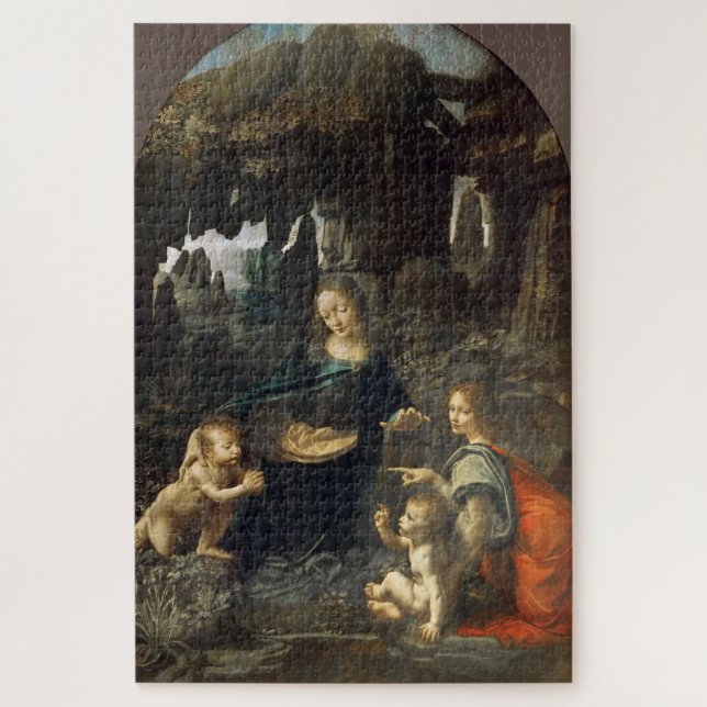 Jungfrau der Felsen, Leonardo da Vinci Puzzle (Vertikal)