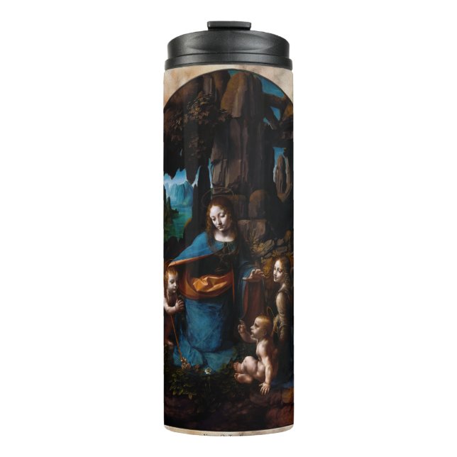 Jungfrau der Felsen von Leonardo da Vinci Thermosbecher (Vorderseite)