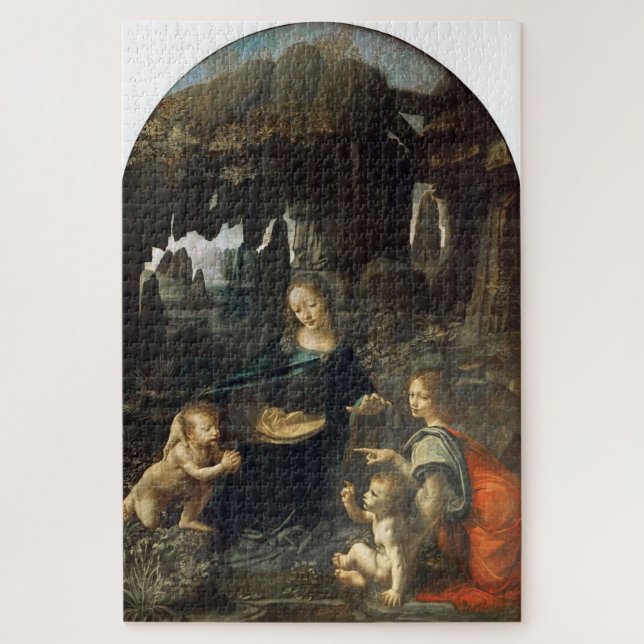 Jungfrau des Rocks-Leonardo da V. Erste Version Puzzle (Vertikal)