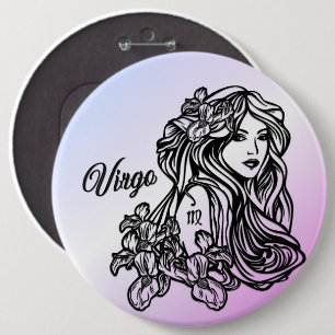 Jungfrau Die Jungfrau Zodiak Lila Button