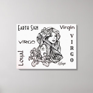 Jungfrau Die Jungfrau Zodiak Rosa Leinwanddruck