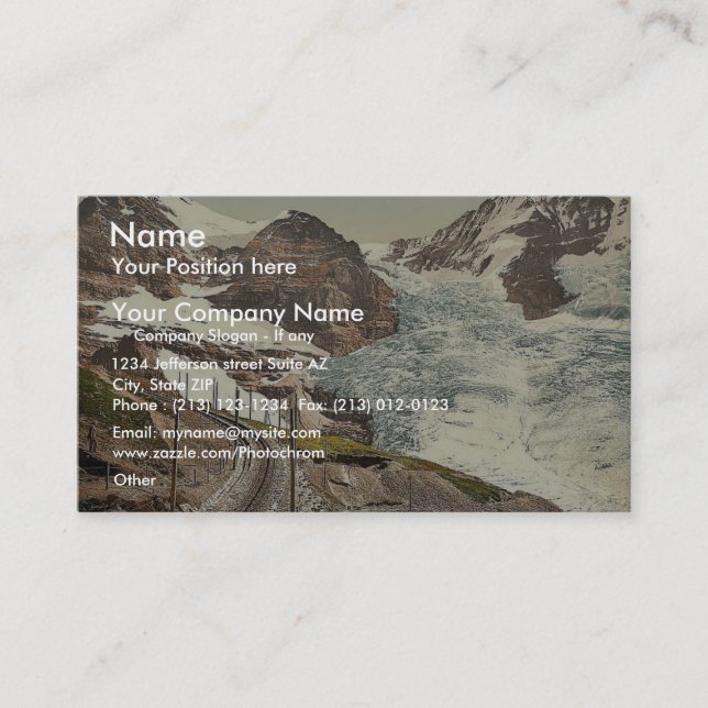 Jungfrau, Eisenbahn, Eiger und Monch, mit Eiger Gl Visitenkarte (Vorderseite)