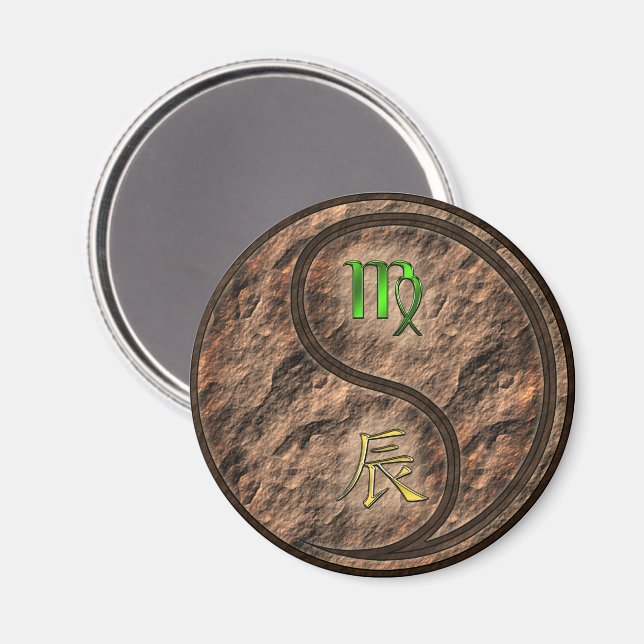 Jungfrau & Erddrache Magnet (Vorderseite/Rückseite)