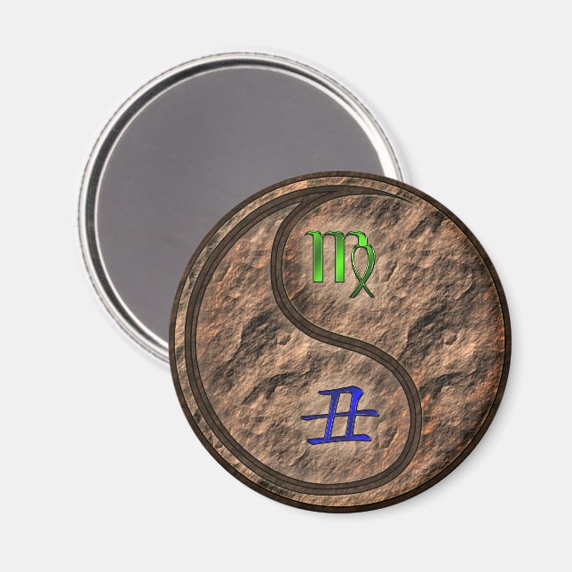 Jungfrau & Erde Ochse Magnet (Vorderseite/Rückseite)