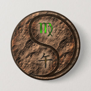 Jungfrau & Erde Pferd Button