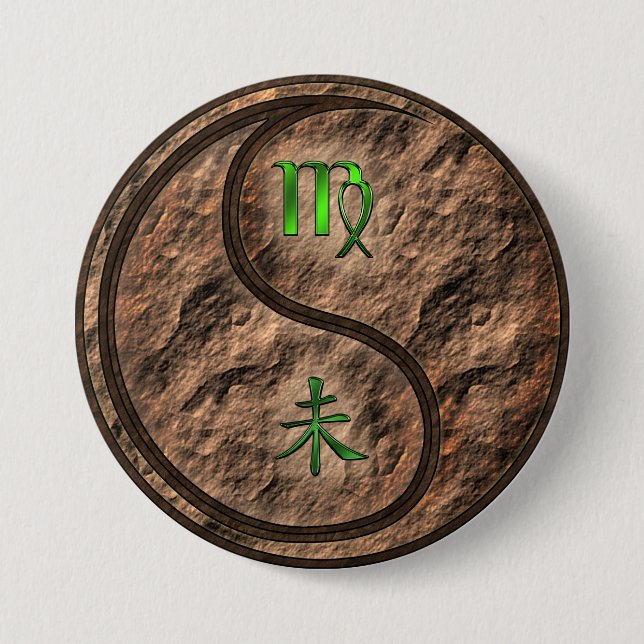 Jungfrau & Erdziege Button (Vorderseite)