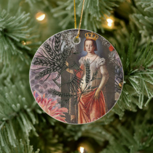 Jungfrau-Frauenporträt Antik Farbreich Reich Keramik Ornament