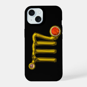 JUNGFRau / GOLD, GRAU ORANGE ACHAT STERNZEICHEN SC iPhone 15 Hülle