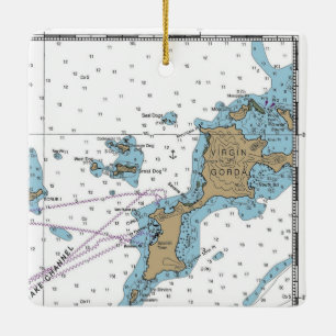 Jungfrau Gorda BVI Chart Keramikornament