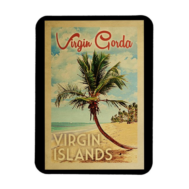 Jungfrau Gorda Palm Tree Wandern Magnet (Vertikal)