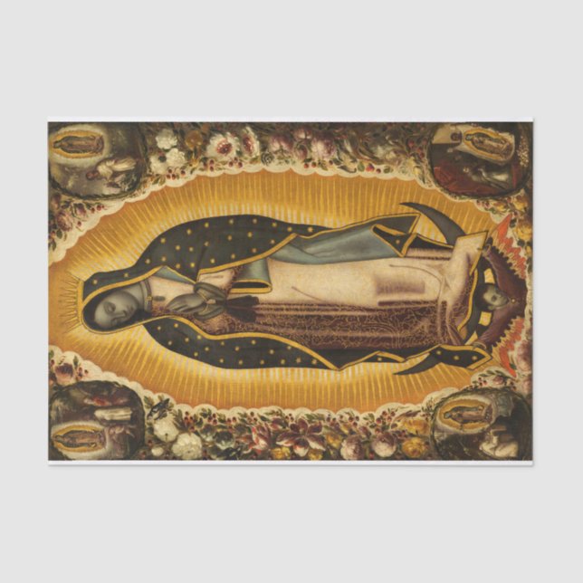 Jungfrau Guadalupe von Manuel de Arellano Seidenpapier (Vorderseite)