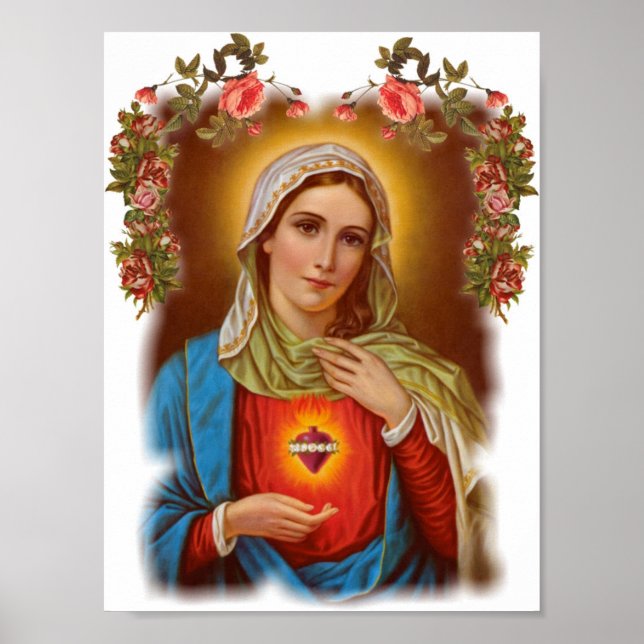 Jungfrau heilige Mutter Mary, Heilige Maria, Vinta Poster (Vorne)