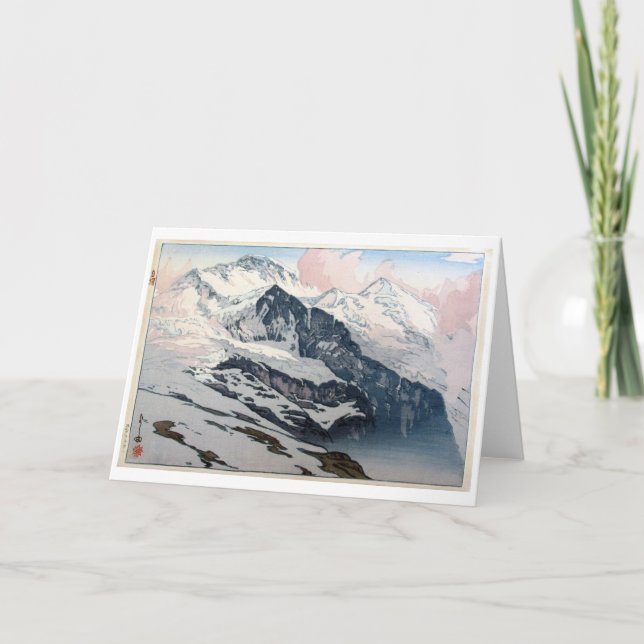 Jungfrau, Hiroshi Yoshida, Woodcut Karte (Vorderseite)