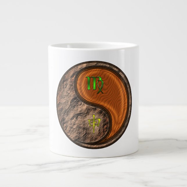 Jungfrau & Holz-Affe Jumbo-Tasse (Vorderseite)