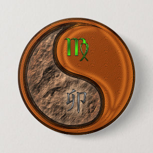 Jungfrau & Holz-Hase Button