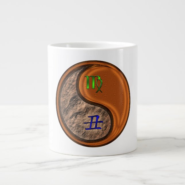 Jungfrau & Holz-Ochse Jumbo-Tasse (Vorderseite)